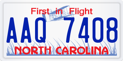 NC license plate AAQ7408