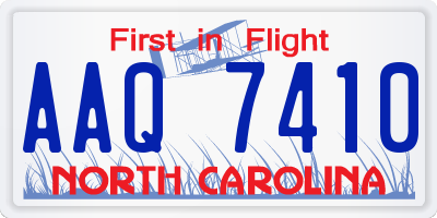 NC license plate AAQ7410