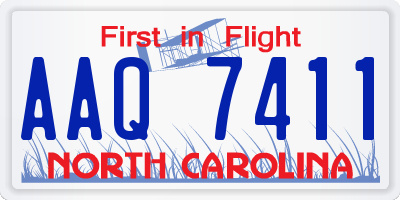 NC license plate AAQ7411