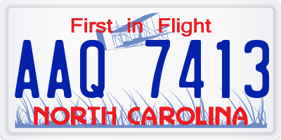 NC license plate AAQ7413