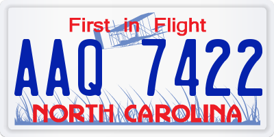NC license plate AAQ7422