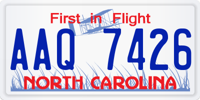 NC license plate AAQ7426