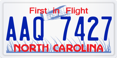 NC license plate AAQ7427