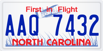 NC license plate AAQ7432