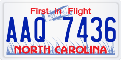 NC license plate AAQ7436