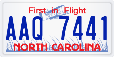 NC license plate AAQ7441
