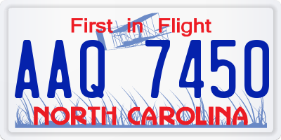 NC license plate AAQ7450