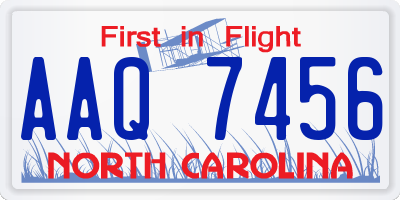 NC license plate AAQ7456