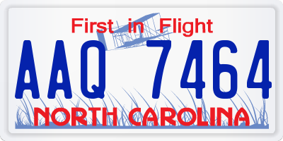 NC license plate AAQ7464