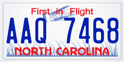 NC license plate AAQ7468
