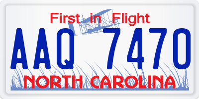 NC license plate AAQ7470
