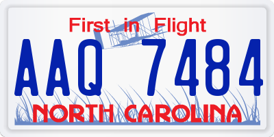 NC license plate AAQ7484