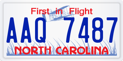 NC license plate AAQ7487