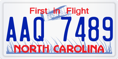 NC license plate AAQ7489