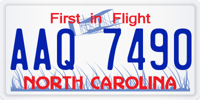 NC license plate AAQ7490