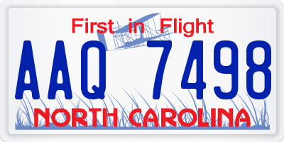 NC license plate AAQ7498