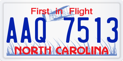 NC license plate AAQ7513
