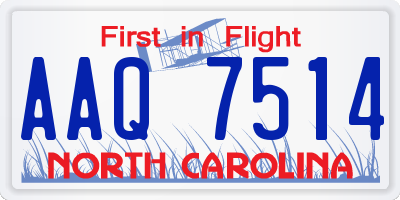 NC license plate AAQ7514