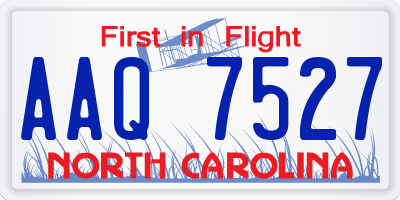 NC license plate AAQ7527