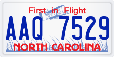 NC license plate AAQ7529
