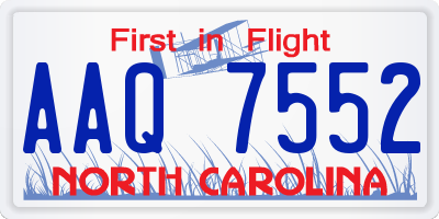 NC license plate AAQ7552