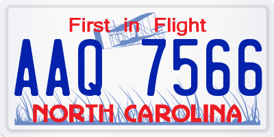 NC license plate AAQ7566