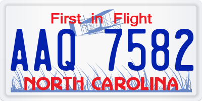 NC license plate AAQ7582