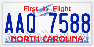 NC license plate AAQ7588