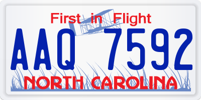 NC license plate AAQ7592