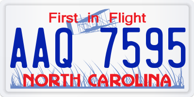 NC license plate AAQ7595