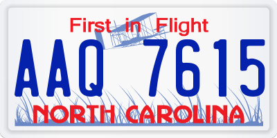 NC license plate AAQ7615