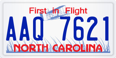 NC license plate AAQ7621