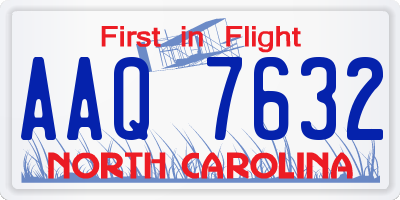 NC license plate AAQ7632