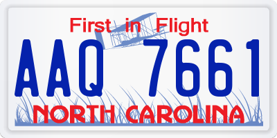 NC license plate AAQ7661