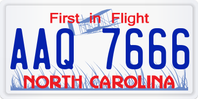NC license plate AAQ7666
