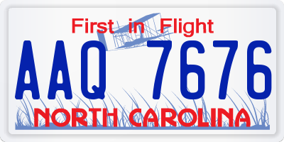 NC license plate AAQ7676