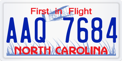 NC license plate AAQ7684