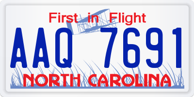NC license plate AAQ7691