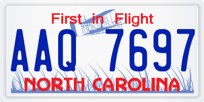 NC license plate AAQ7697