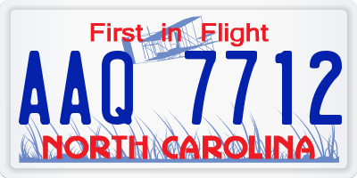 NC license plate AAQ7712
