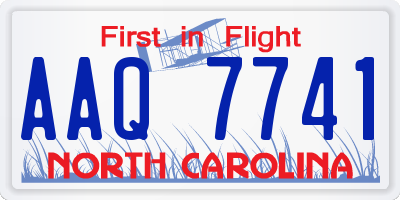 NC license plate AAQ7741
