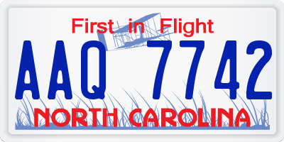 NC license plate AAQ7742