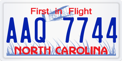NC license plate AAQ7744