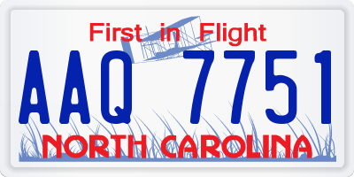 NC license plate AAQ7751