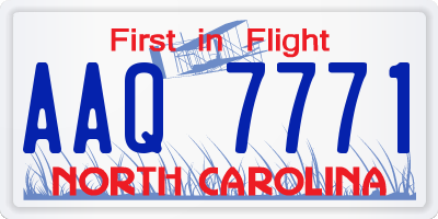 NC license plate AAQ7771