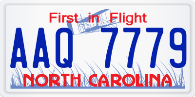NC license plate AAQ7779