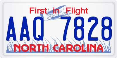 NC license plate AAQ7828