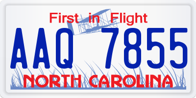 NC license plate AAQ7855