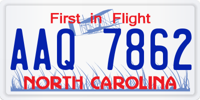 NC license plate AAQ7862