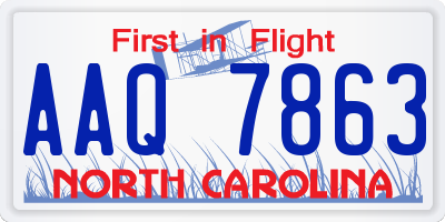 NC license plate AAQ7863